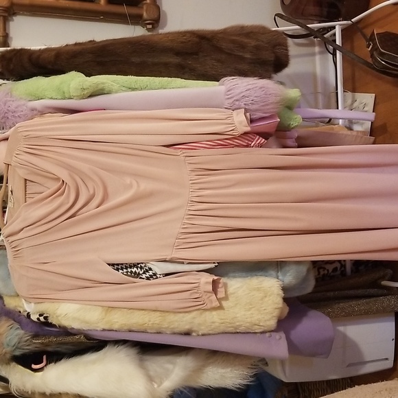 Gorgeous Pale Pink Vintage Maxi Dress - Picture 4 of 5